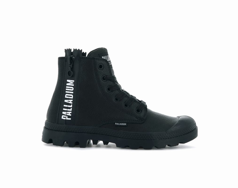 Botas Palladium Pampa Ubn Zips Leather Mujer - Negras ||IBXH-18045||